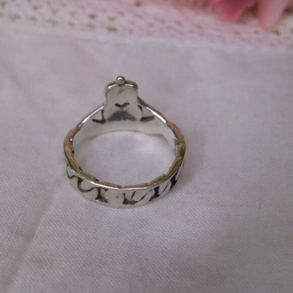 Claddagh Sterling Silver Ring Irish Heart in Your Hands - Picture 7 of 9